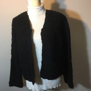 Chico’s, 2 LARGE, chunky black short jacket
